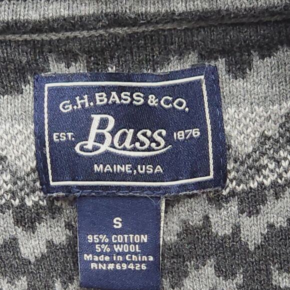 GH Bass Sweater Mens Small Crewneck Pullover Moose Beer Mug Wool Blend Novelty - Picture 6 of 11